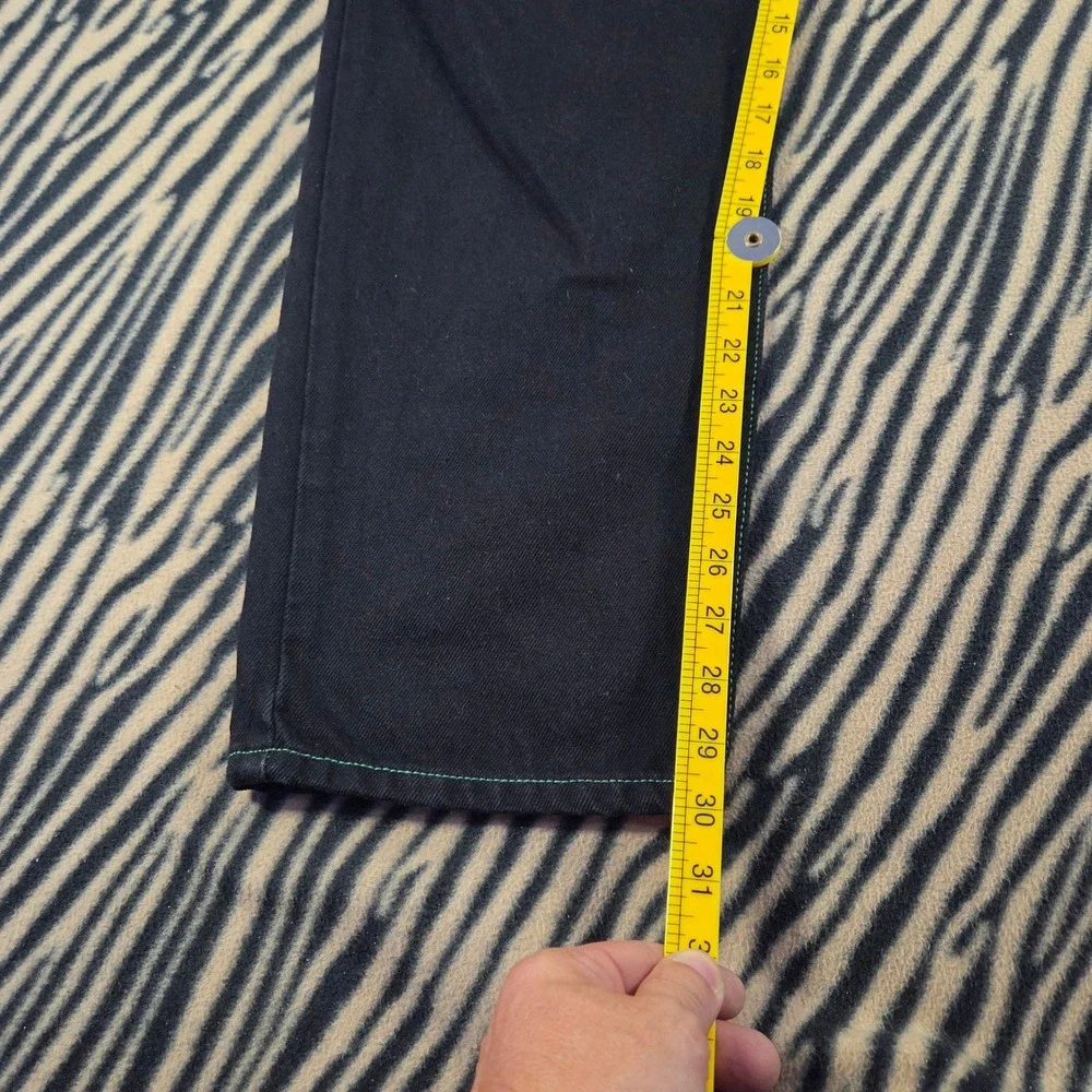 BDG Urban Outfitters Black Carpenter Jeans Green Contrast Stitch Straight 32x32
